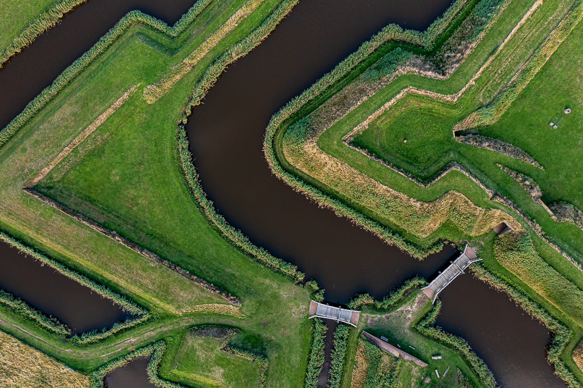 drone foto top down Texel fort 